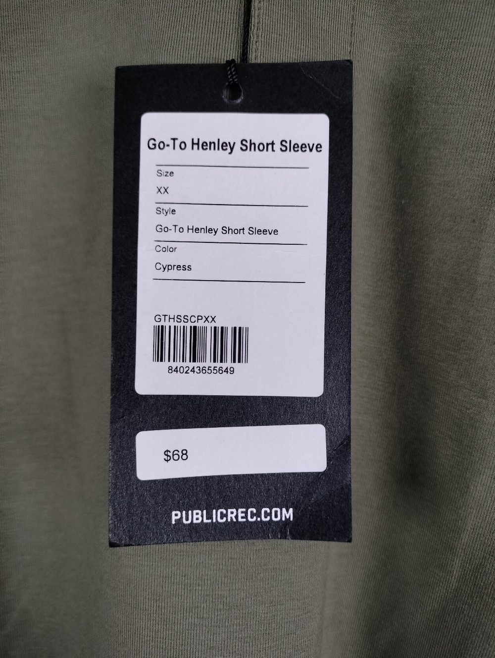 NWT $68 Public Rec Go-To Henley Shirt Men’s XXL Cypress Green Short Sleeve - Picture 11 of 11